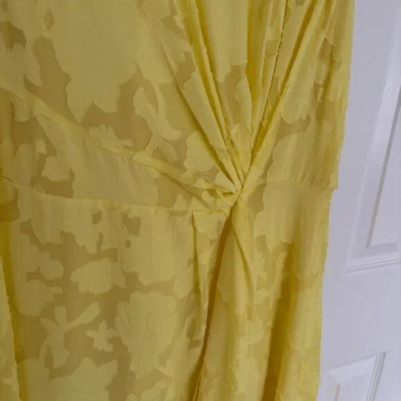 🌼 Jason Wu x ELOQUII Yellow Pleated Midi Dress – Size 18 - Picture 12 of 14